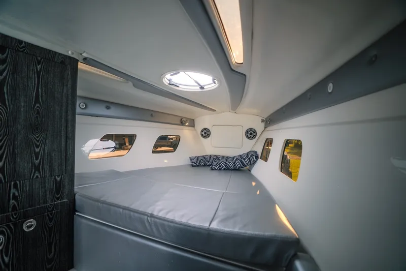Slide: The Image of Luxurious interior of 2020 Concept 44' Cuddy Cabin boat with modern design and comfortable seating. - 33