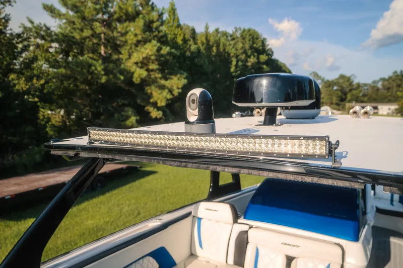 Slide: The Image of 2020 Concept 44' Cuddy Cabin boat with advanced lighting and camera system. - 36