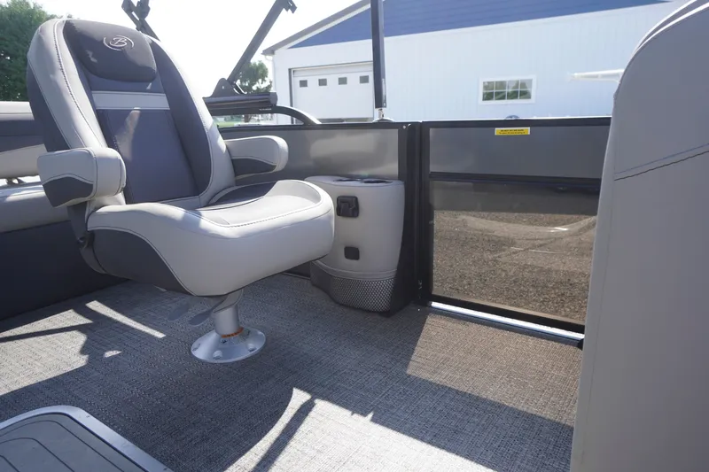 Slide: The Image of 2024 Barletta Cabrio 22UC boat interior with comfortable seating and modern design. - 25