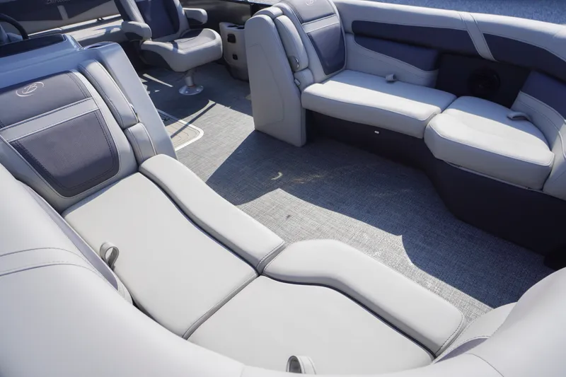Slide: The Image of 2024 Barletta Cabrio 22UC interior with luxurious seating and modern design. - 4