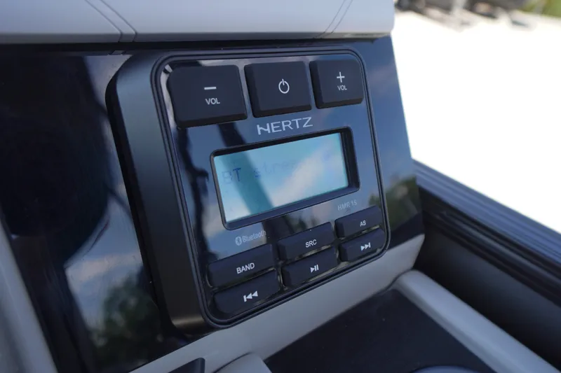 Slide: The Image of Close-up of a Hertz audio system in a 2024 Barletta Cabrio 22UC boat. - 20