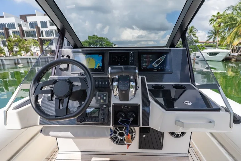 Slide: The Image of Cockpit of 2021 Technohull 38 Grand Sport with modern navigation system. - 36