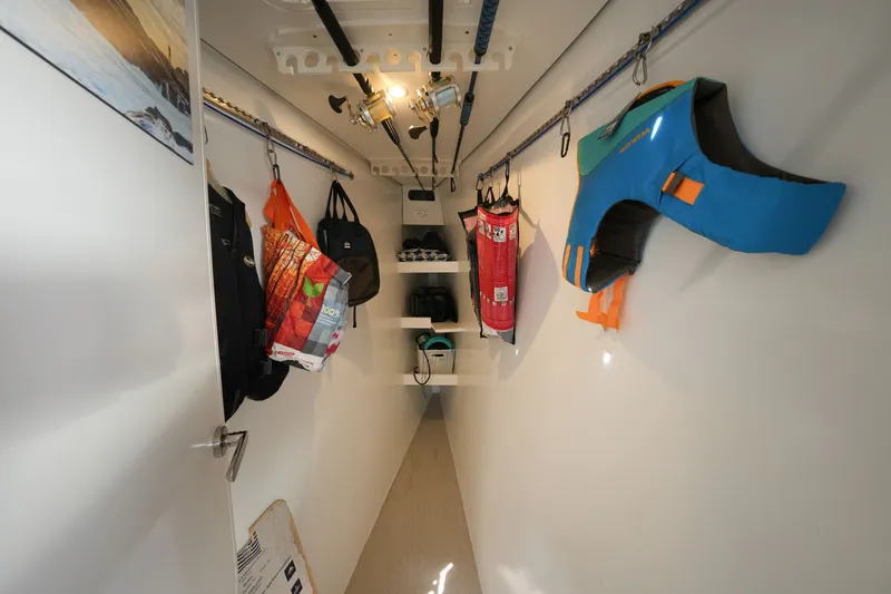 Slide: The Image of Storage room with hanging gear and shelves, featuring a Balance 482 model, 2022. - 47