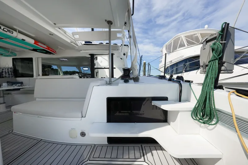 Slide: The Image of Spacious deck of 2022 Balance 482 yacht with seating and equipment. - 19