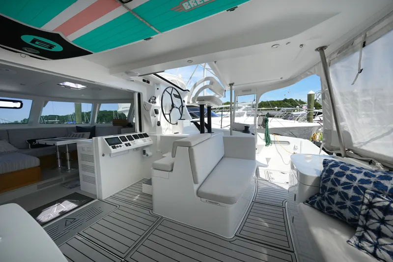 Slide: The Image of Modern 2022 Balance 482 yacht interior with sleek design and comfortable seating. - 12