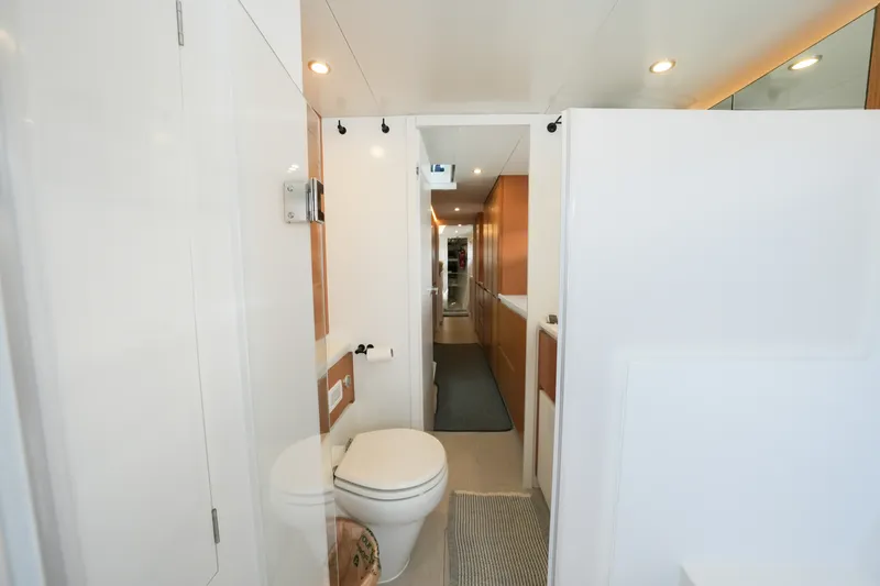 Slide: The Image of Modern bathroom interior in Balance 482 yacht, featuring sleek design and efficient use of space. - 51