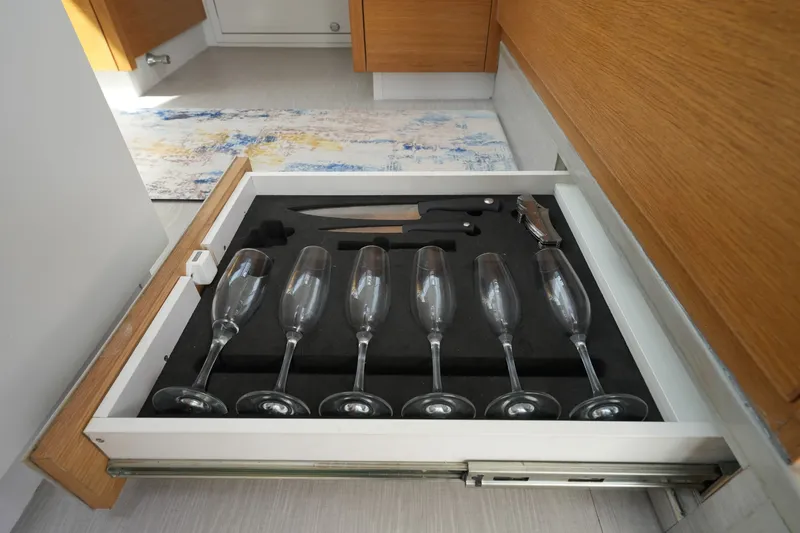 Slide: The Image of Drawer with champagne glasses and cutlery in a Balance 482 model, 2022. - 37