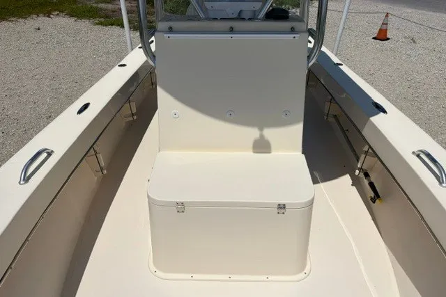 Slide: The Image of 2022 Jones Brothers Cape Fisherman 20 boat interior with seating and storage. - 6