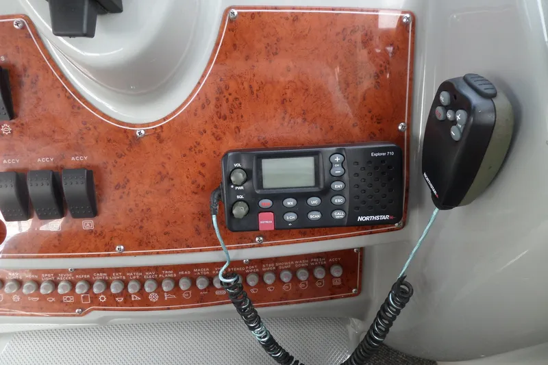 Slide: The Image of Control panel of 2008 Bayliner 320 Cruiser with Northstar Explorer 710 radio. - 12