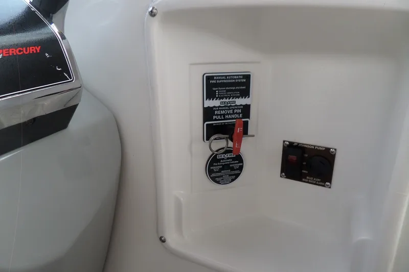 Slide: The Image of Control panel of a 2008 Bayliner 320 Cruiser with fire suppression system. - 14