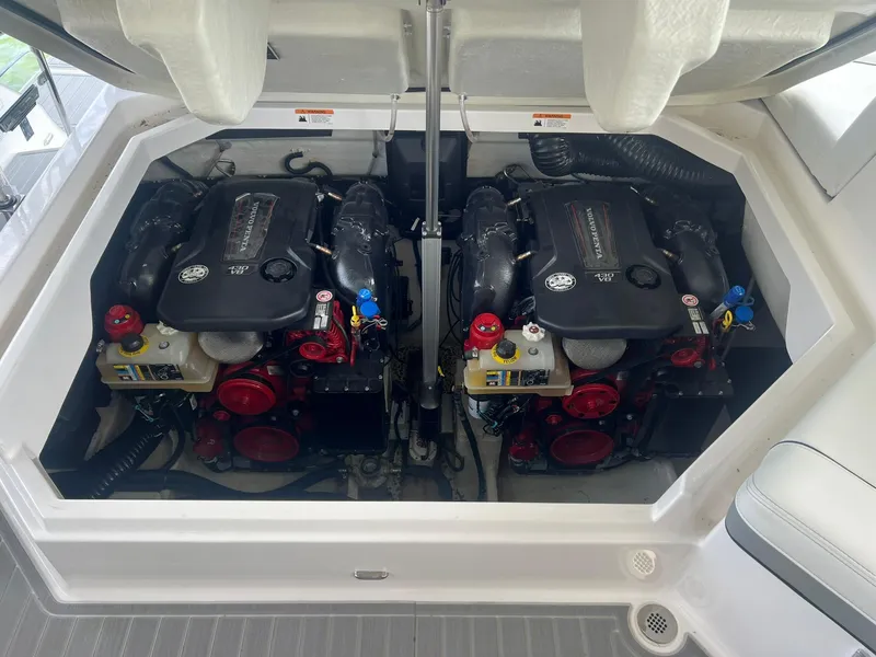 Slide: The Image of 2022 Regal LS36 engine compartment with dual inboard motors. - 32