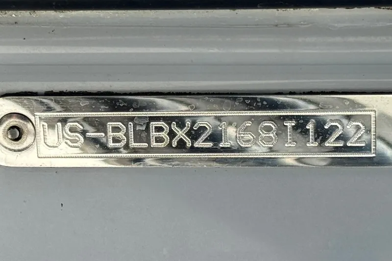Slide: The Image of Hull identification number on a 2022 Trophy T18 Bay boat. - 28