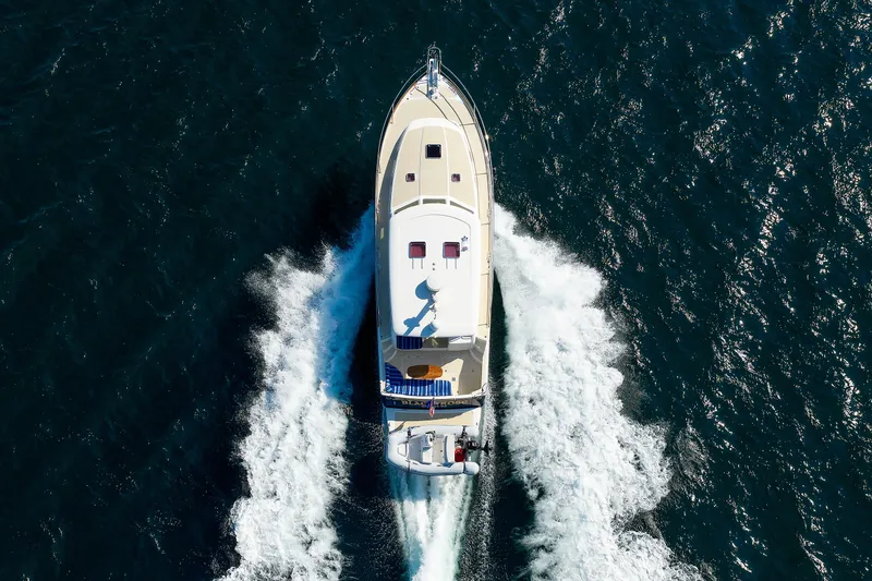 Slide: The Image of Aerial view of 2013 Sabre 42 Salon Express yacht cruising on open water. - 7