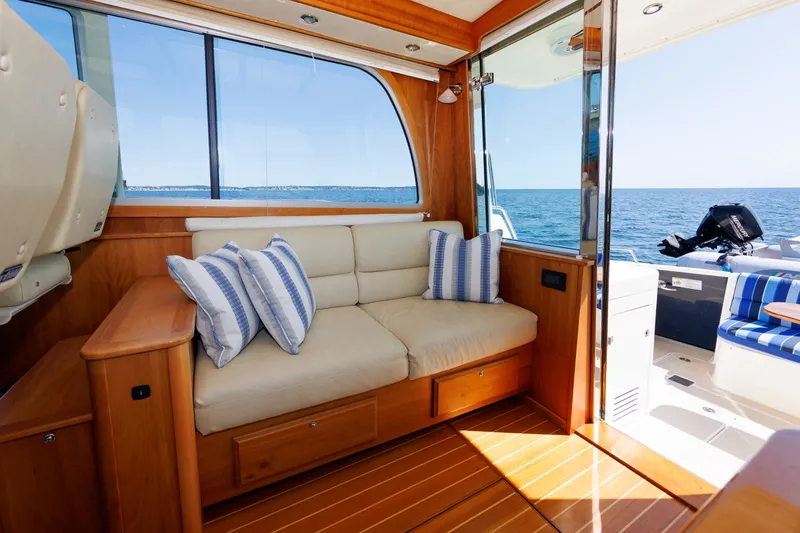 Slide: The Image of Luxurious interior of 2013 Sabre 42 Salon Express yacht with ocean view. - 25