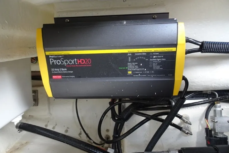 Slide: The Image of ProMariner ProSport HD20 marine battery charger in a 2022 Cobalt A29 boat. - 38