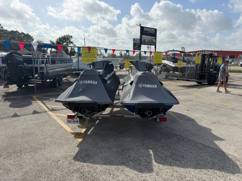 Slide: The Image of Two Yamaha WaveRunner FX Limited SVHO from 2022 on a trailer, covered and parked outdoors. - 7