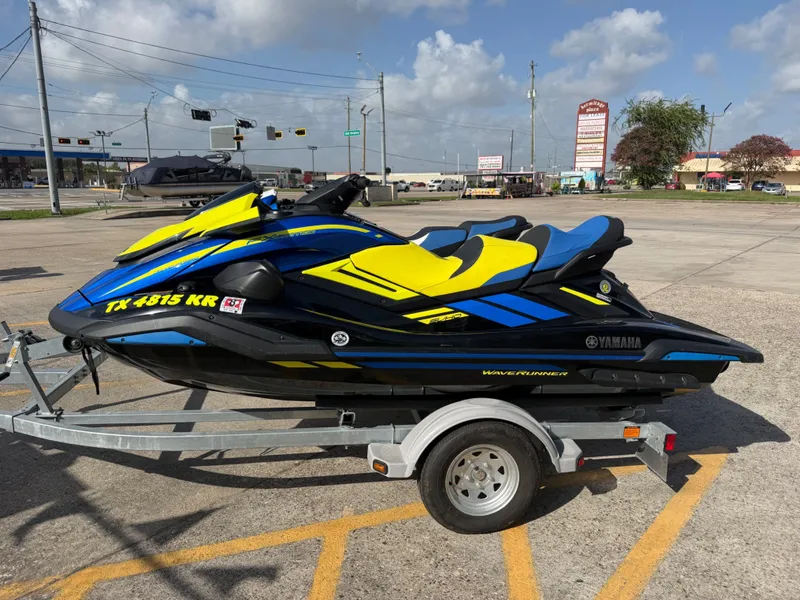 Slide: The Image of A 2022 Yamaha WaveRunner FX Limited SVHO on a trailer, ready for the water. - 10