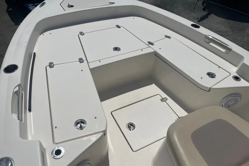 Slide: The Image of 2005 Pathfinder TRS boat deck with storage compartments, 2023 model. - 3