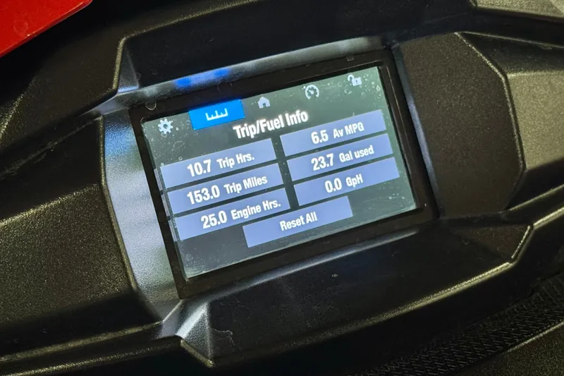 Slide: The Image of Dashboard display of 2024 Yamaha WaveRunner VX Limited showing trip and fuel information. - 8