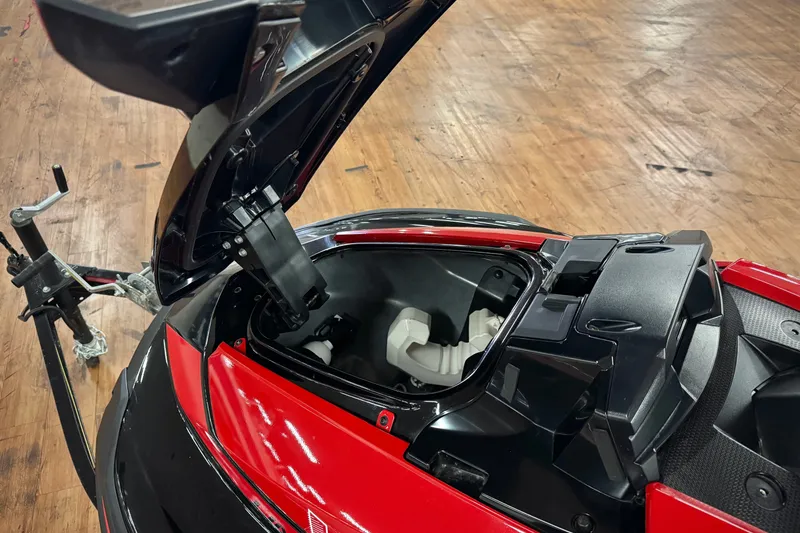 Slide: The Image of 2024 Yamaha WaveRunner VX Limited with open storage compartment, showcasing sleek design. - 12