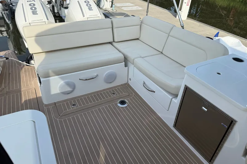 Slide: The Image of 2024 MJM Yachts MJM 3 interior with beige seating and modern amenities. - 13