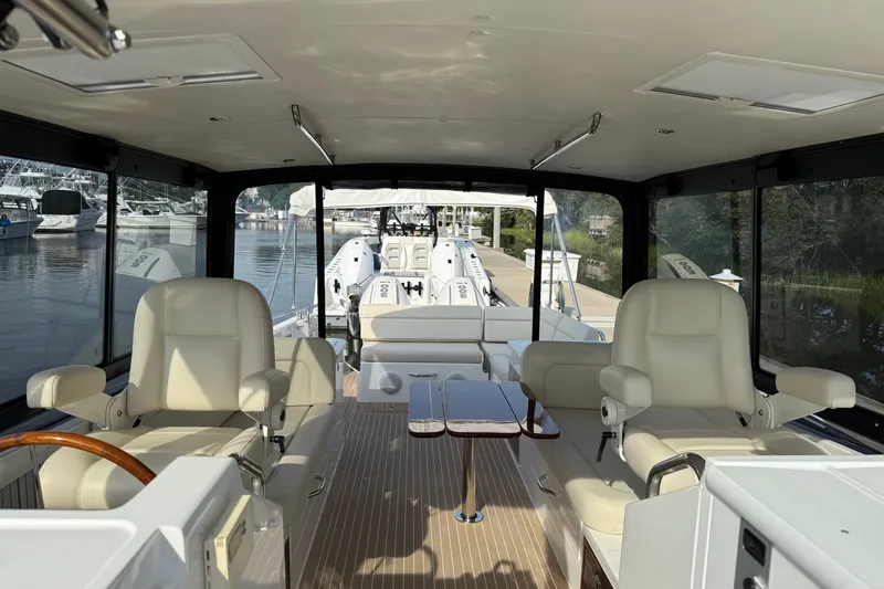 Slide: The Image of Luxurious interior of 2024 MJM Yachts MJM 3 with plush seating and sleek design. - 33
