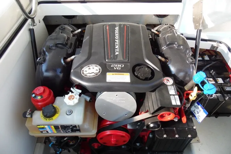 Slide: The Image of 2020 Cobalt 220S boat engine, Volvo Penta 280 V6, detailed view. - 26