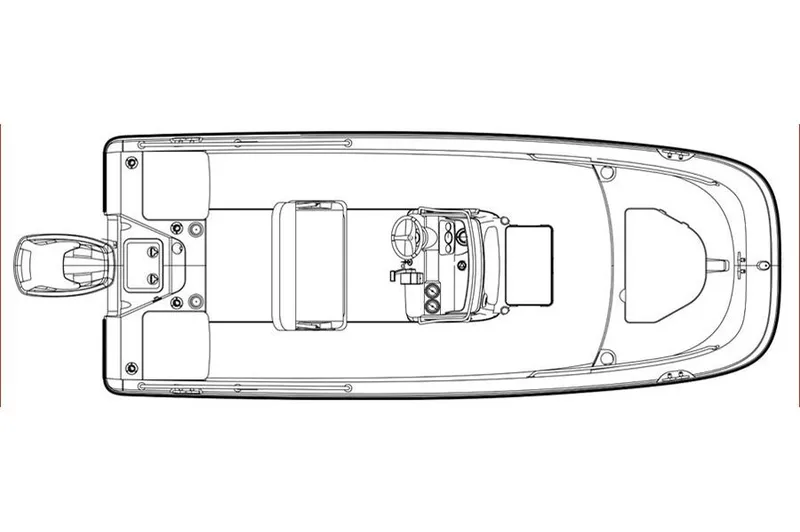 Slide: The Image of Manufacturer Provided Image: Top view schematic of a 2017 Boston Whaler 170 Dauntless boat. - 12