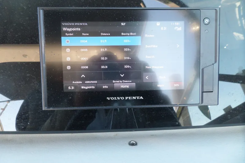 Slide: The Image of Volvo Penta navigation display showing waypoints on a Regal LS6 2020 boat. - 43