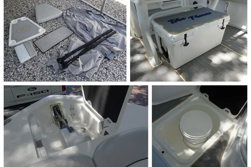 Slide: The Image of 2021 Sea Fox 248 Commander boat accessories and storage compartments. - 23