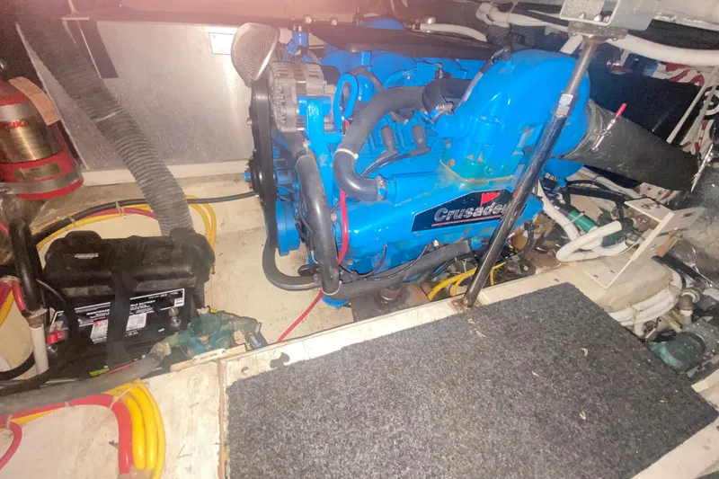 Slide: The Image of Engine room of 2006 Carver 41 Cockpit Motor Yacht with Crusader engine. - 21