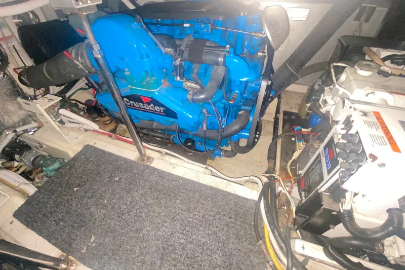 Slide: The Image of Engine room of 2006 Carver 41 Cockpit Motor Yacht with Crusader engine. - 18