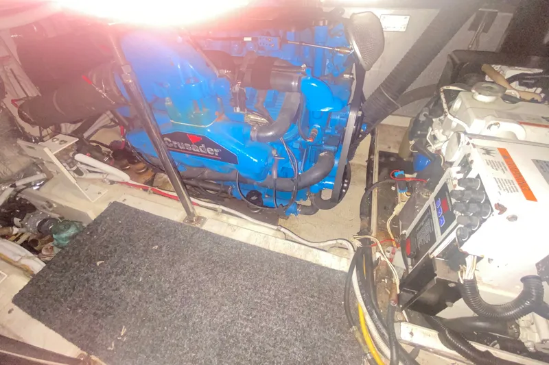 Slide: The Image of Engine room of 2006 Carver 41 Cockpit Motor Yacht with Crusader engine. - 22