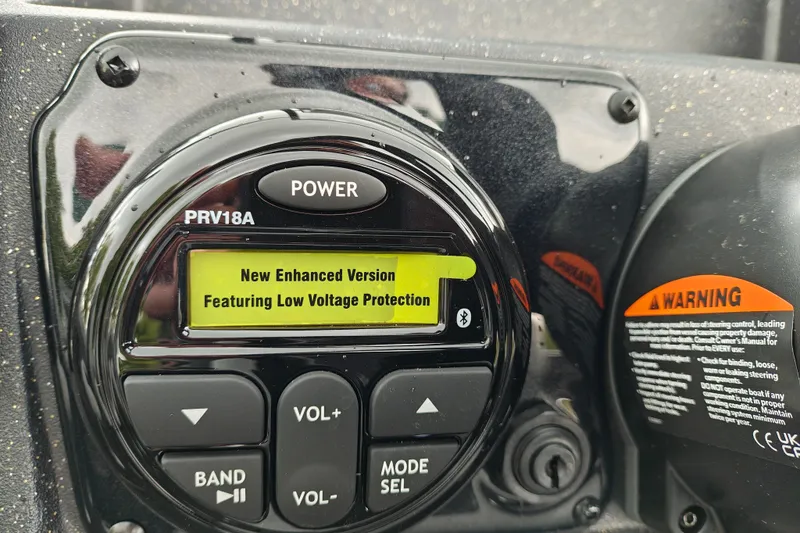 Slide: The Image of Control panel of 2027 Tracker Targa V-18 Combo with low voltage protection feature. - 30