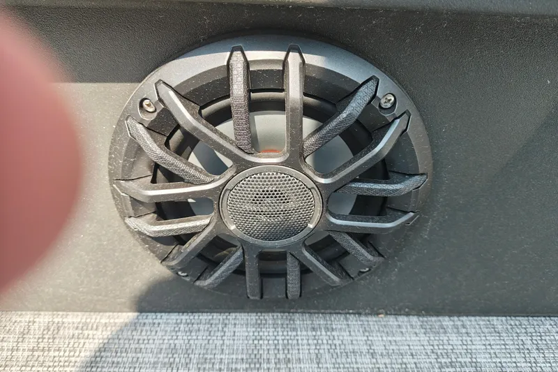 Slide: The Image of Close-up of a speaker on a 2027 Sun Tracker SportFish 22 DLX boat. - 32