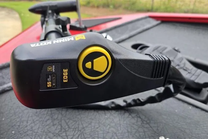 Slide: The Image of Minn Kota Edge trolling motor on 2027 Tracker Pro Team 195 boat. - 13
