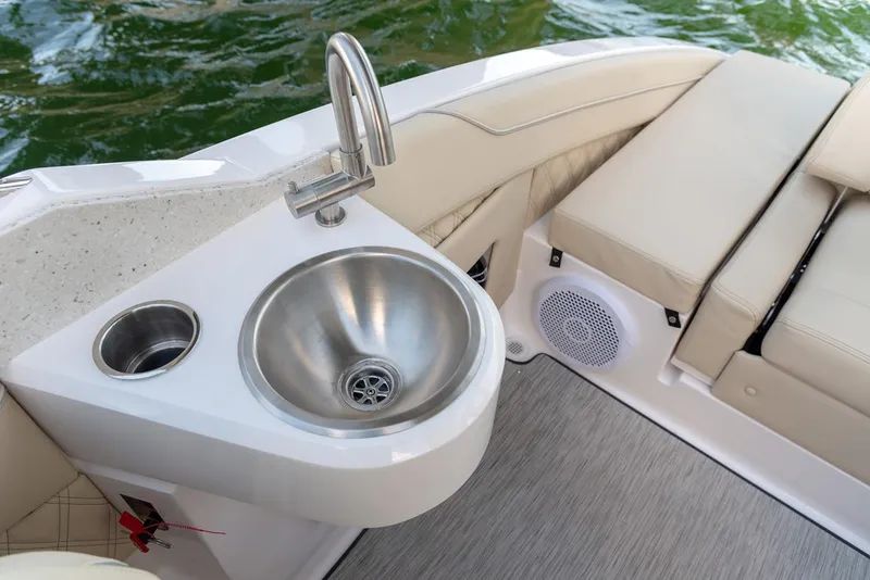 Slide: The Image of Manufacturer Provided Image: Luxury boat interior with sink and seating, Regal LS4C 2026 model. - 10