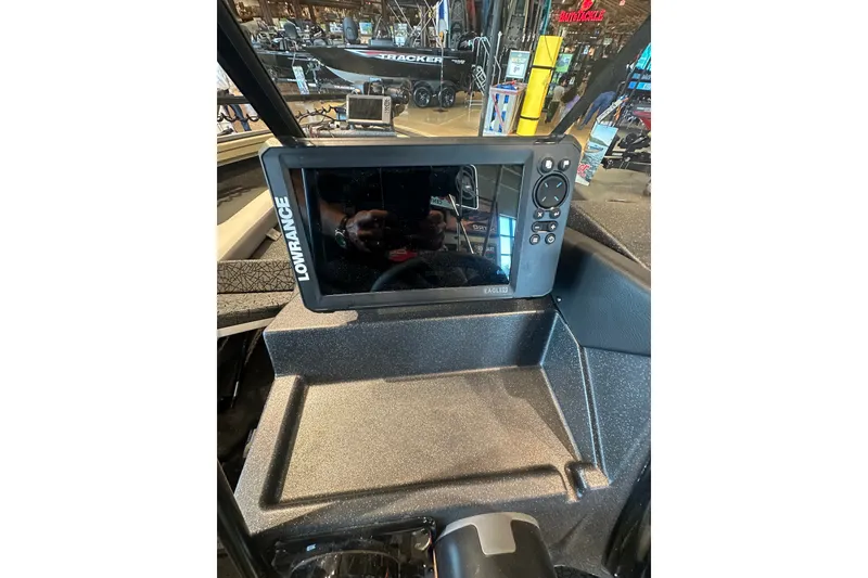 Slide: The Image of Lowrance fishfinder on 2027 Tracker Targa V-18 Combo boat dashboard. - 22
