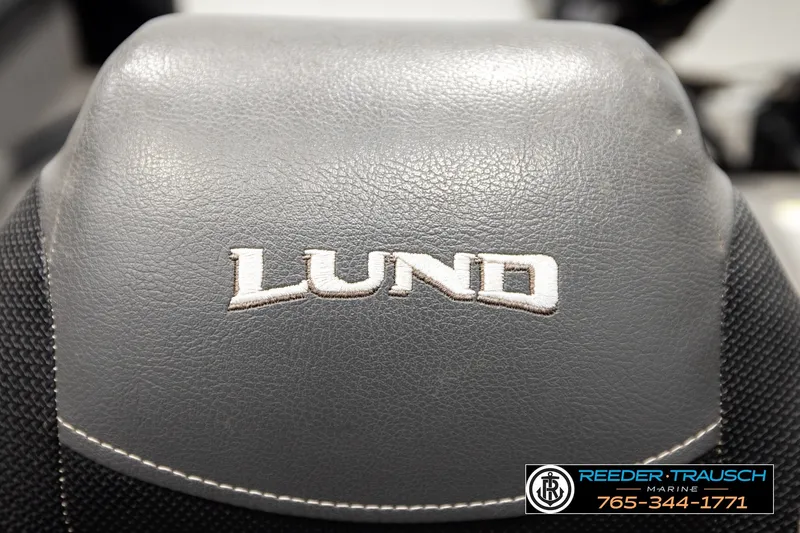 Slide: The Image of Gray Lund boat seat with logo, 2017 Lund 1650 Rebel XS SS model. - 34