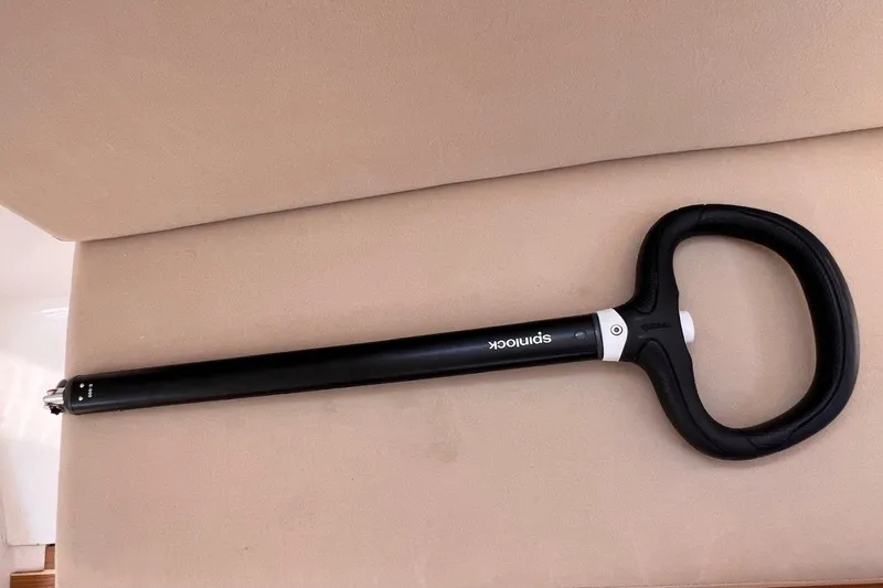 Slide: The Image of Black Spinlock tiller extension on beige surface, J Boats J/9, 2023 model. - 39