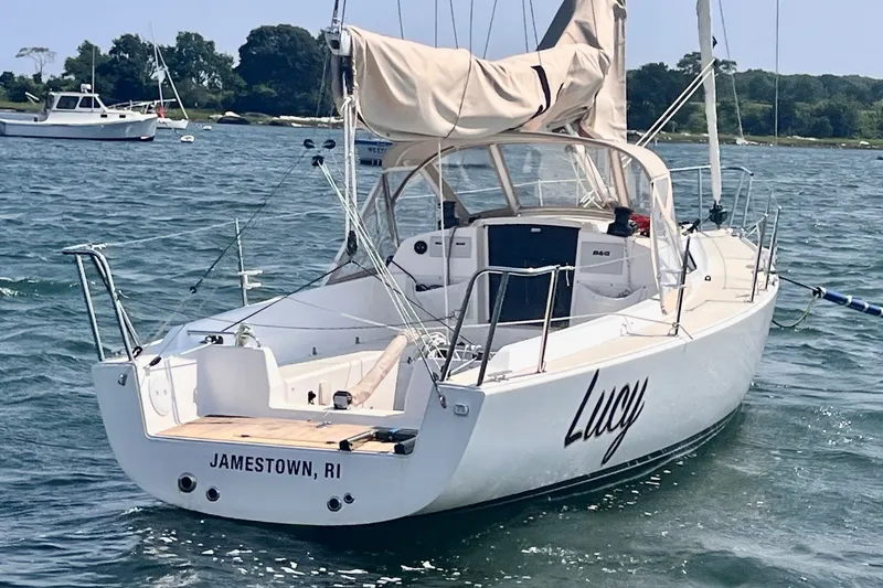 Slide: The Image of 2023 J Boats J/9 sailboat named Lucy in Jamestown, RI waters. - 2