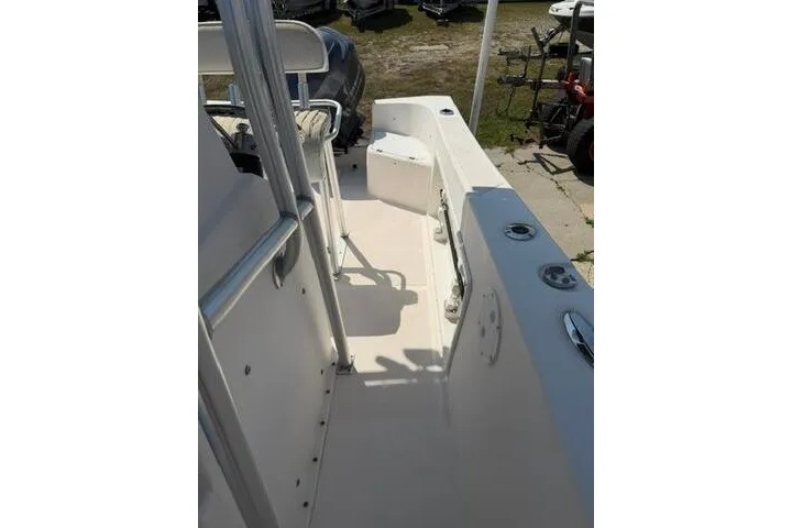 Slide: The Image of 2007 KenCraft 210 Sea King boat deck with railing and seating area. - 14