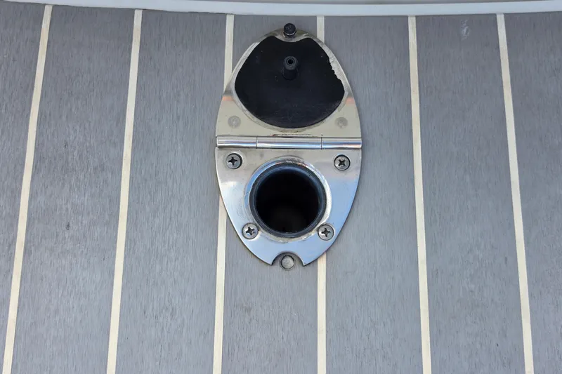 Slide: The Image of Fuel cap on 2023 Formula 290 Bowrider boat deck. - 45