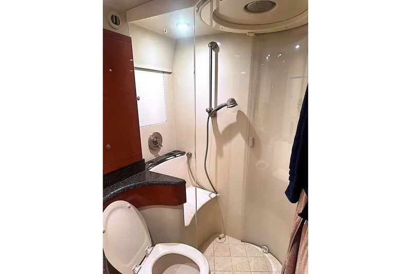 Slide: The Image of Bathroom interior of 2006 Formula 48 Yacht with shower and toilet. - 62