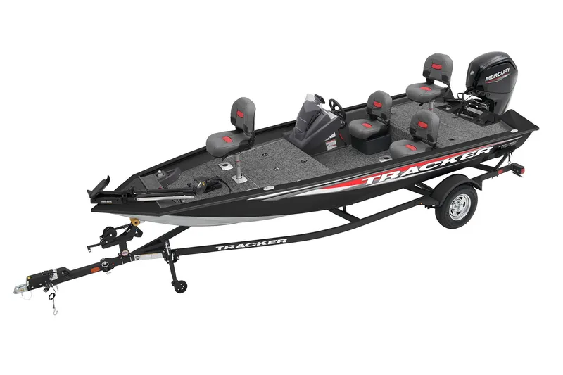 The Image of 2026 Tracker Pro Team 175 Crappie Edition with a gray deck and multiple seats. - 0
