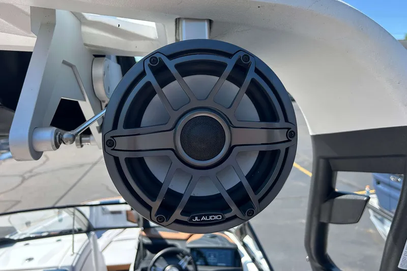 Slide: The Image of Close-up of JL Audio speaker on 2019 Nautique Super Air Nautique G21 boat. - 25