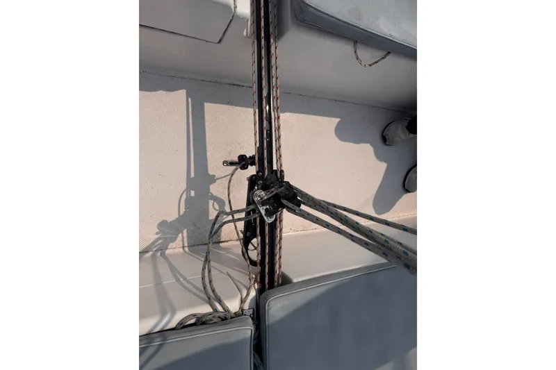 Slide: The Image of Deck view of 2015 Catalina 275 Sport sailboat with rigging and ropes. - 5