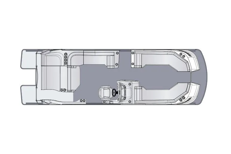 Slide: The Image of Manufacturer Provided Image: Top view layout of the 2023 Harris Crowne SL 250 pontoon boat. - 29