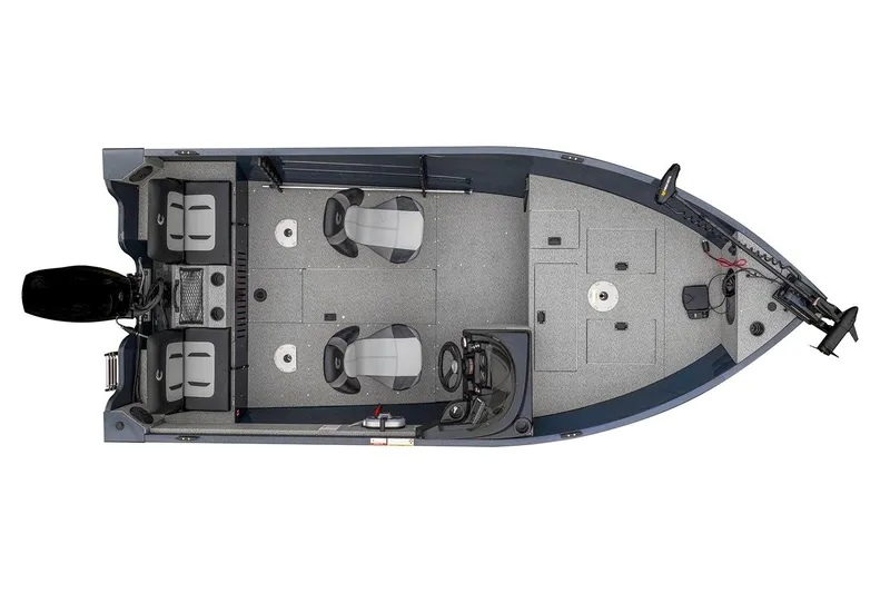 Slide: The Image of Manufacturer Provided Image: 2026 Crestliner 1650 Kodiak SC fishing boat, top view, spacious layout, dual seats. - 14