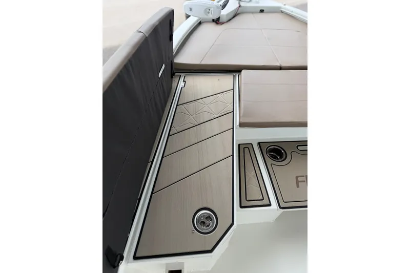 Slide: The Image of Luxurious interior of 2027 Avid 23 Fusion boat with sleek seating and modern design. - 12